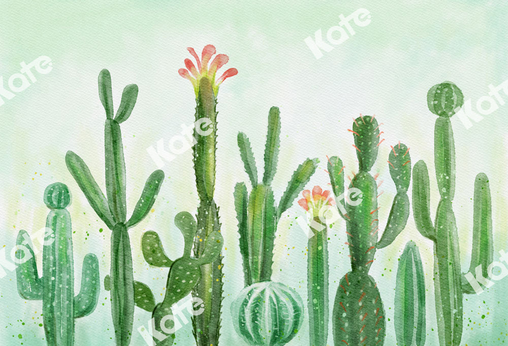 Kate Toile de fond de cactus de plante verte conçue par Uta Mueller Photographie - Kate Backdrop FR