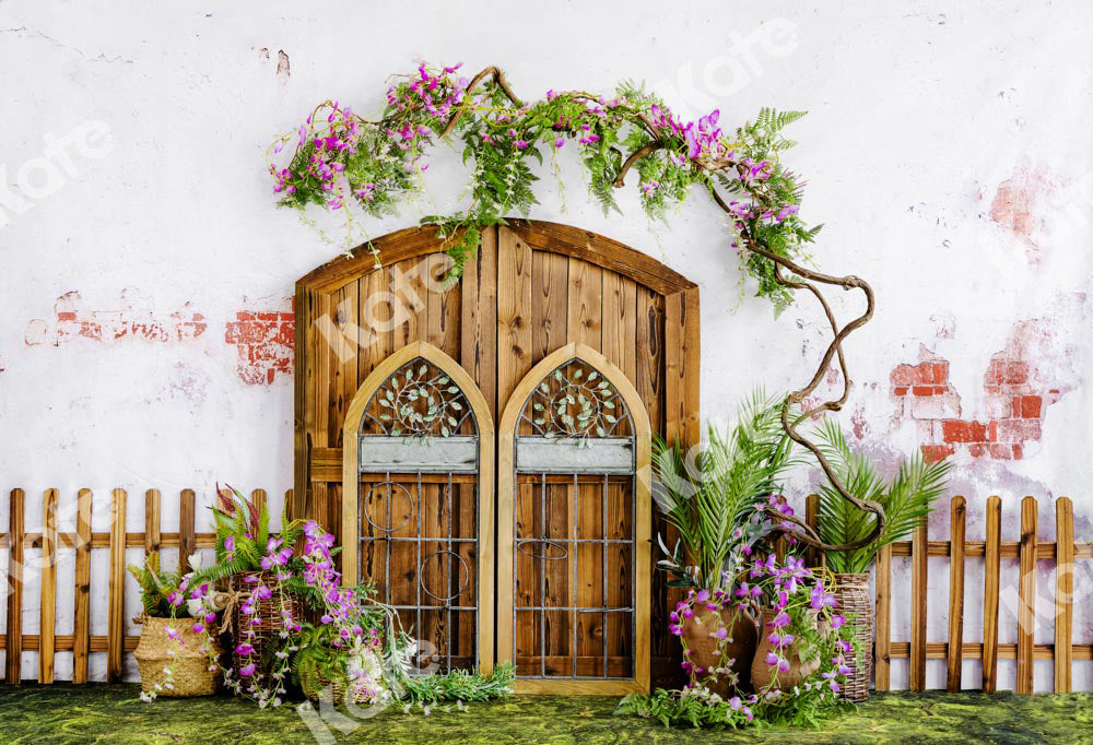 Kate Porte de jardin Toile de fond de fleurs de glycine conçue par Uta Mueller Photographie
