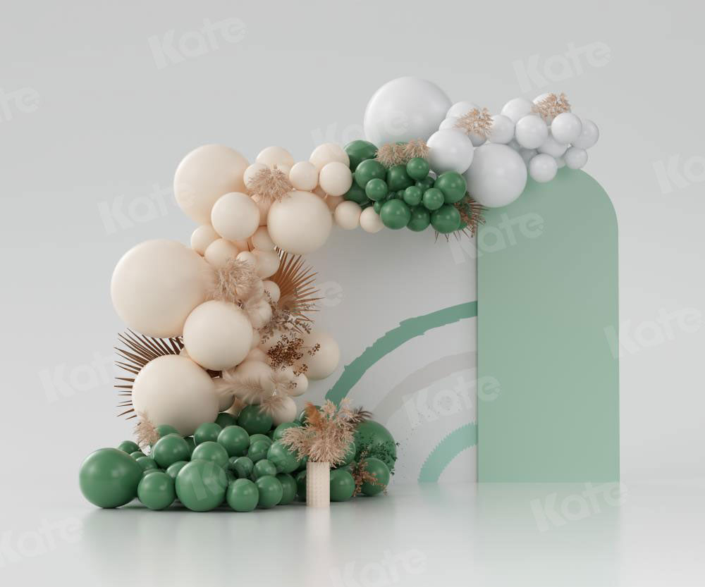 Kate Ballons Boho Vert Anniversaire Toile de fond conçue par Uta Mueller Photographie