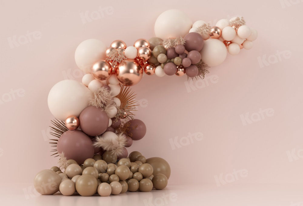 Kate Ballons Boho Rose Anniversaire Toile de fond conçue par Uta Mueller Photographie - Kate Backdrop FR