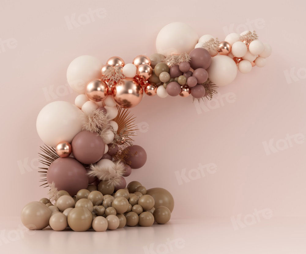 Kate Ballons Boho Rose Anniversaire Toile de fond conçue par Uta Mueller Photographie - Kate Backdrop FR