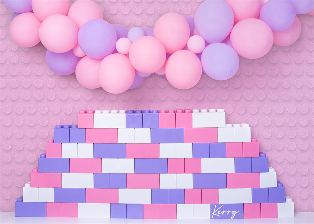 Kate Lego Enfant Rose Ballons Toile de fond conçue par Kerry Anderson