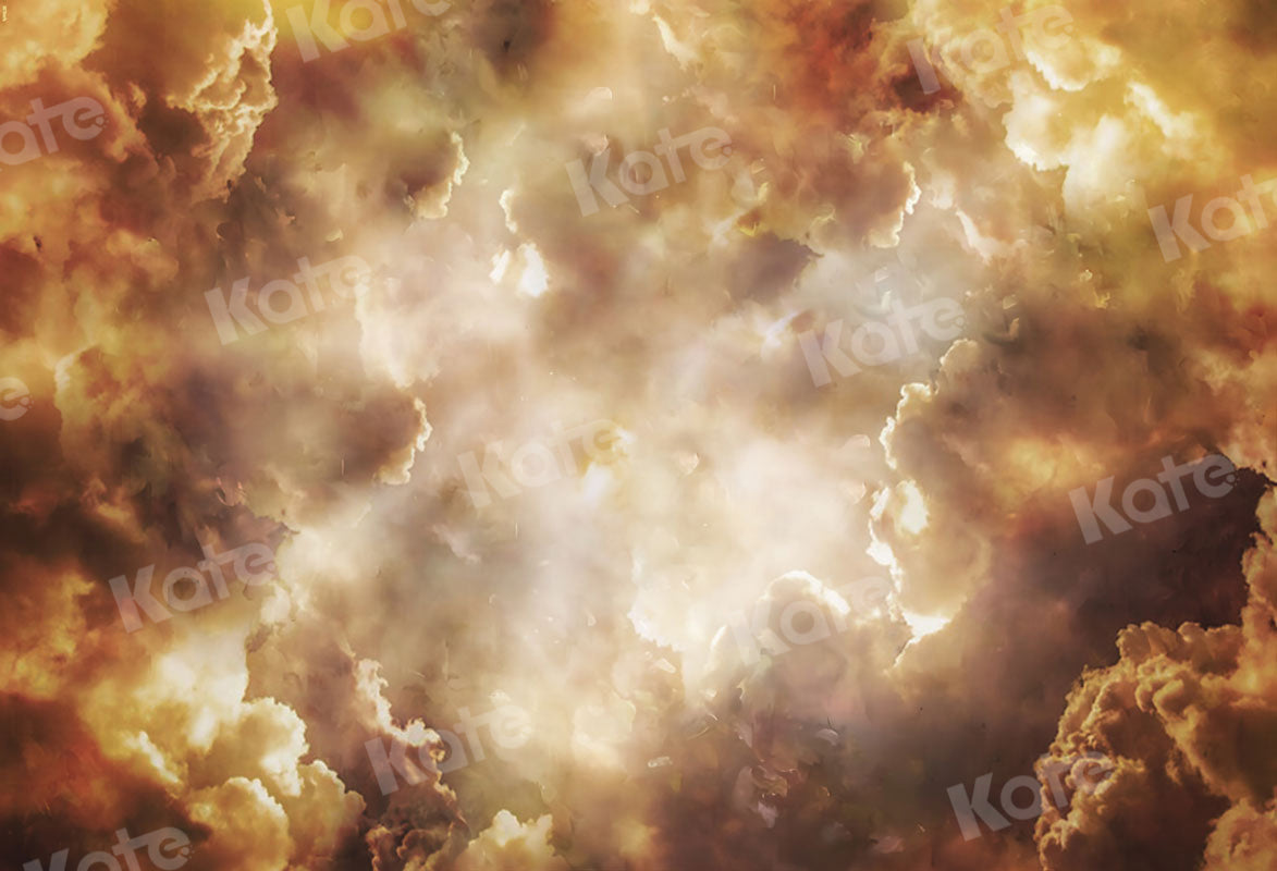 Kate Couverture nuageuse Abstrait Jaune Toile de fond pour la photographie - Kate Backdrop FR