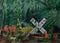 Kate Toile de fond de dinosaure de la jungle sauvage d'été conçue par Erin Larkins - Kate Backdrop FR