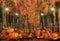 Kate Peinture à l'huile Arbre Citrouilles Automne Toile de fond pour la photographie - Kate Backdrop FR