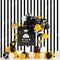 Kate Rayure Ballons Jaune Noir Anniversaire Toile de fond pour la photographie - Kate Backdrop FR