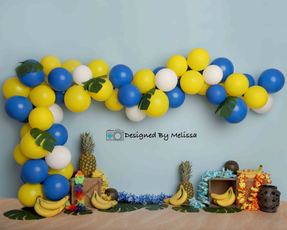 Kate Ballons Anniversaire Tropical Fruits Toile de fond conçu par Melissa King