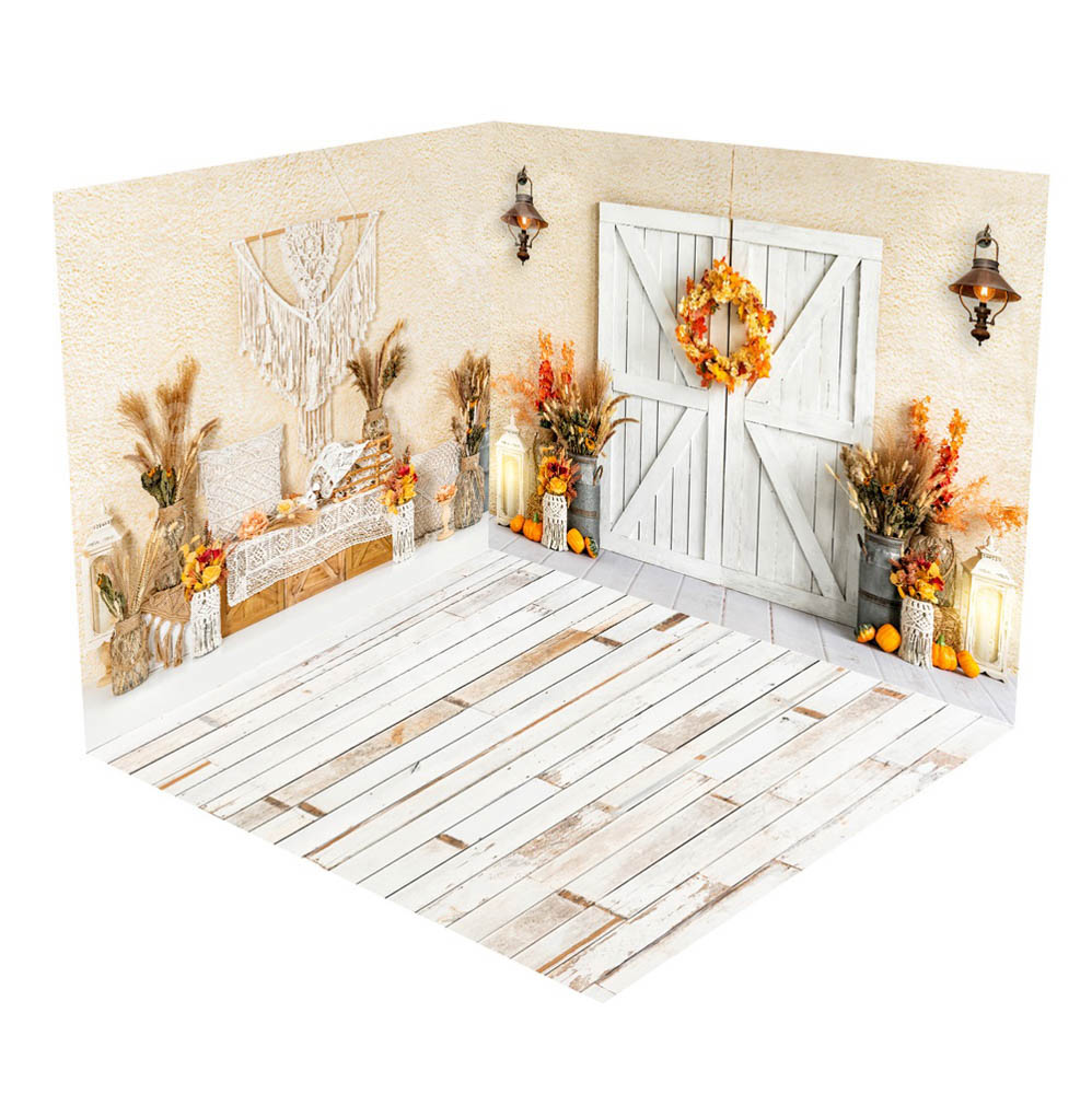 Kate Vintage Boho Grange Porte Automne Ensemble de chambre (8pix8pi&10pix8pi&8pix10pi) - Kate Backdrop FR