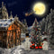 Kate Arbre Maison en bois Nuit Noël Toile de fond pour la photographie - Kate Backdrop FR