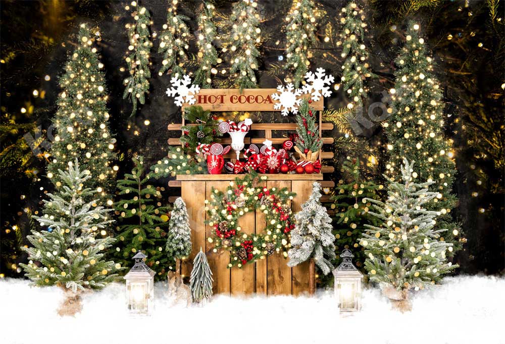 Kate Nuit Cacao chaud Arbres de Noël Toile de fond conçu par Emetselch