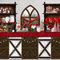 Kate Cuisine Brun Rouge Noël Vacances Toile de fond Conçu par Mini MakeBelieve - Kate Backdrop FR