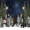 Kate Clôture Bonhomme de neige Noël Hiver Nuit Toile de fond pour la photographie - Kate Backdrop FR