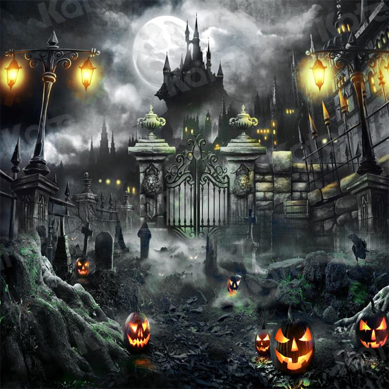 Kate Château Porte Nuit Halloween Toile de fond pour la photographie - Kate Backdrop FR