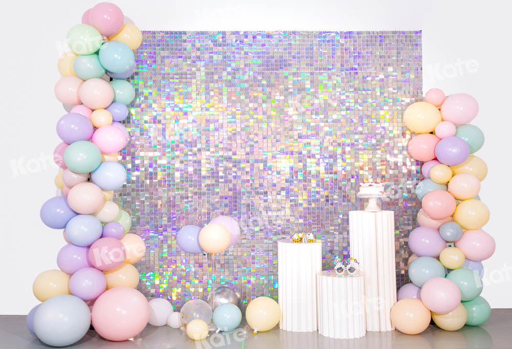 Kate Paillettes Ballons Fête Anniversaire Violet Toile de fond conçu par Emetselch