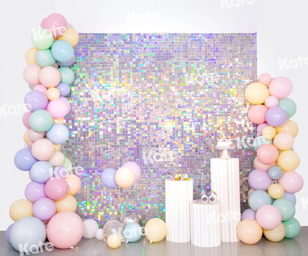 Kate Paillettes Ballons Fête Anniversaire Violet Toile de fond conçu par Emetselch