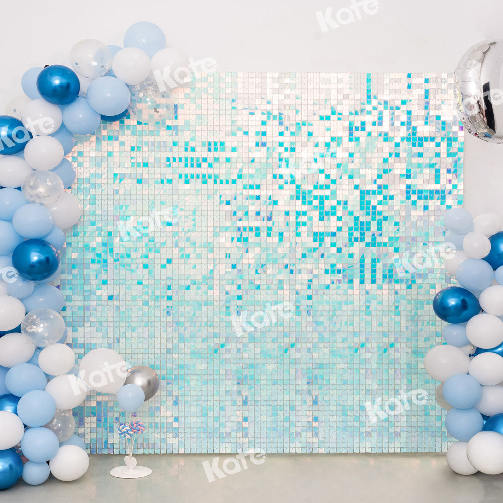 Kate Paillettes Bleu Ballons Fête Anniversaire Toile de fond conçu par Emetselch