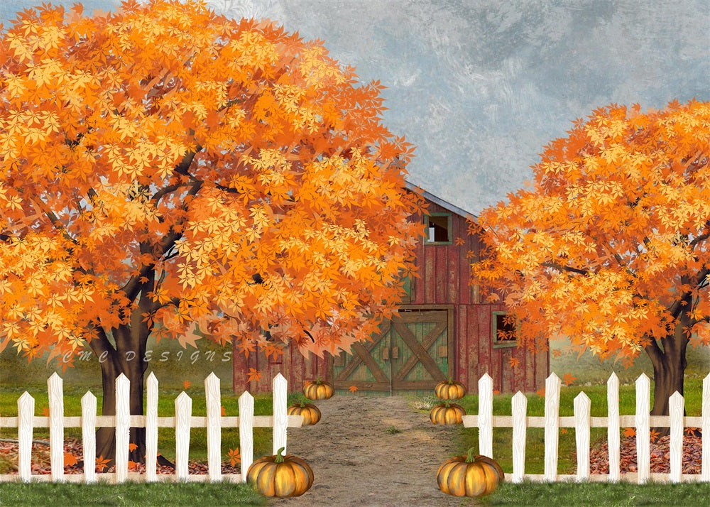 Kate Toile de fond de grange de citrouille d'automne conçu par Candice Compton