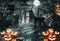 Kate Citrouille Halloween Porte Nuit Toile de Fond pour la photographie - Kate Backdrop FR