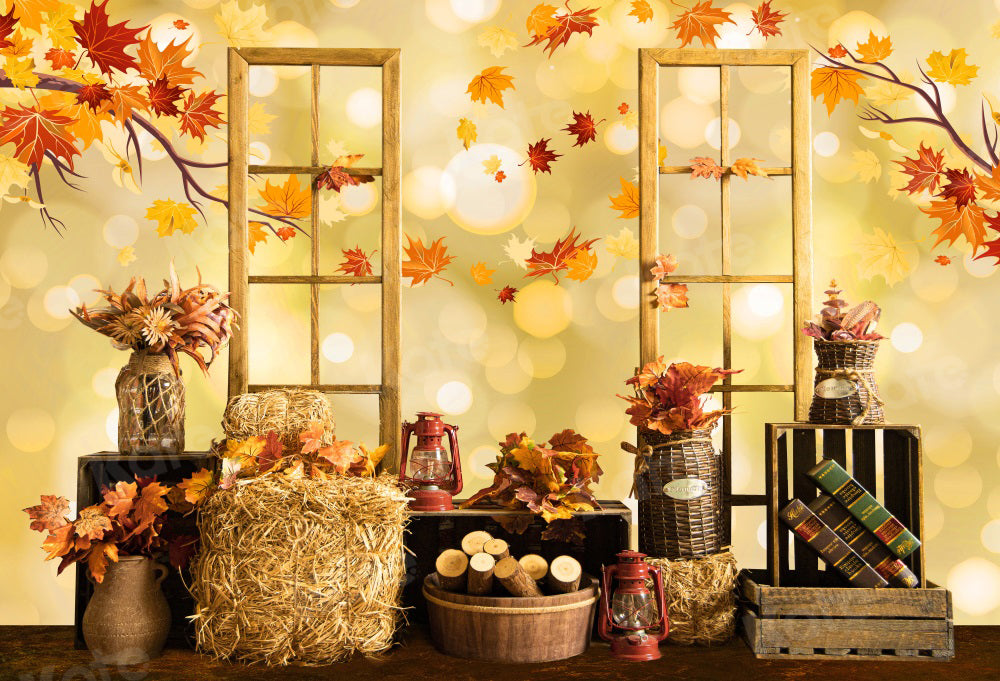 Kate Feuille d'érable Bokeh Automne Toile de fond pour la photographie - Kate Backdrop FR