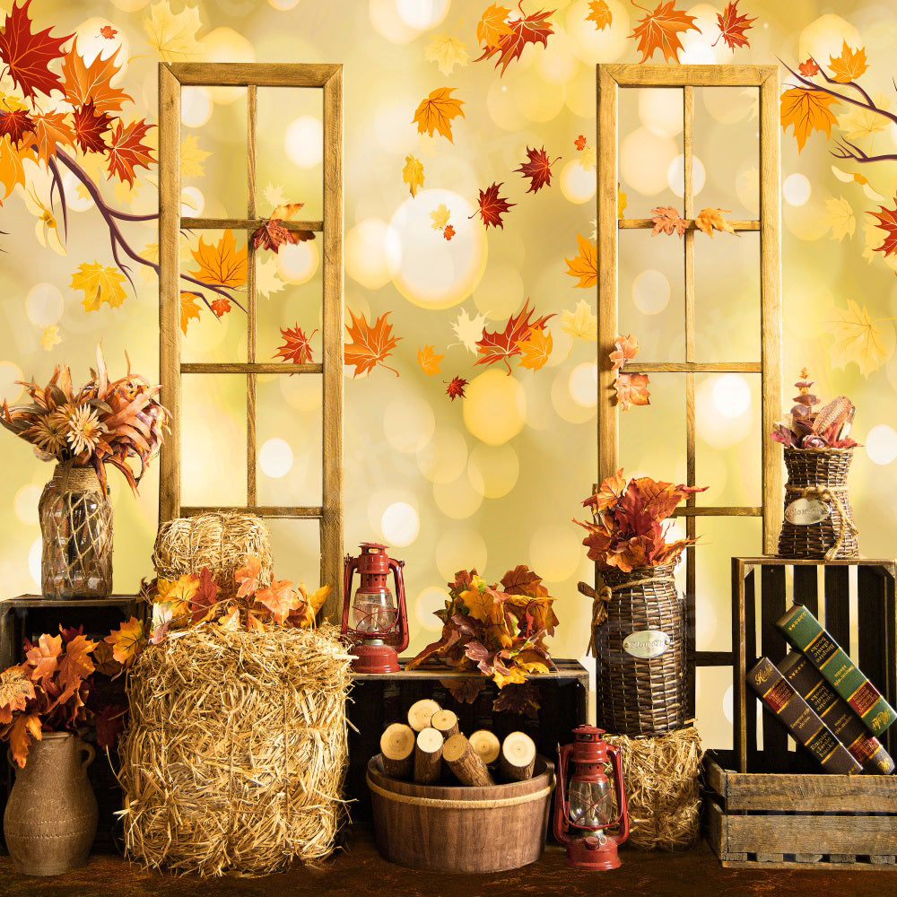 Kate Feuille d'érable Bokeh Automne Toile de fond pour la photographie - Kate Backdrop FR
