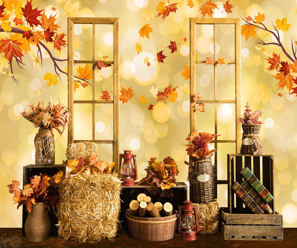 Kate Feuille d'érable Bokeh Automne Toile de fond pour la photographie - Kate Backdrop FR