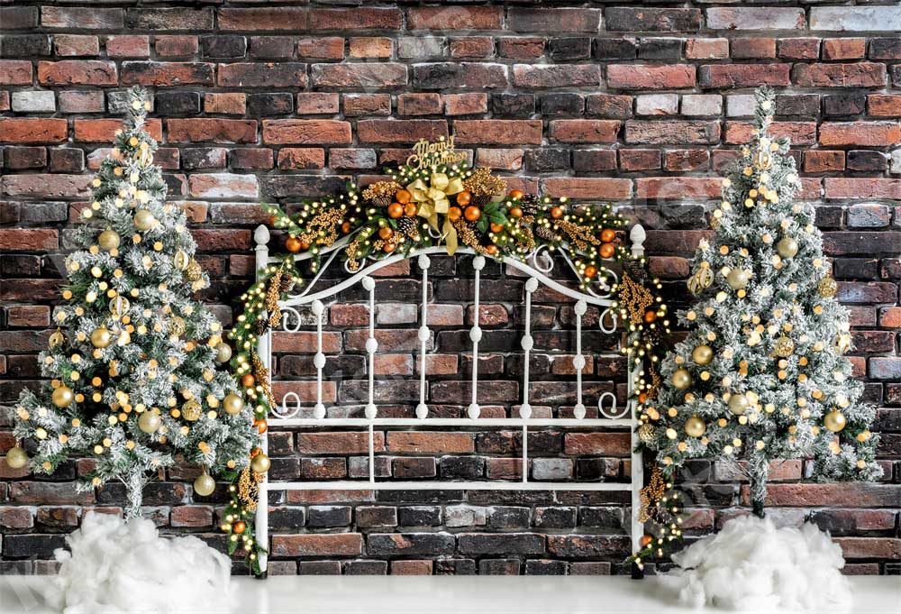 Kate Mur de briques Tête de lit Noël Toile de fond conçu par Emetselch