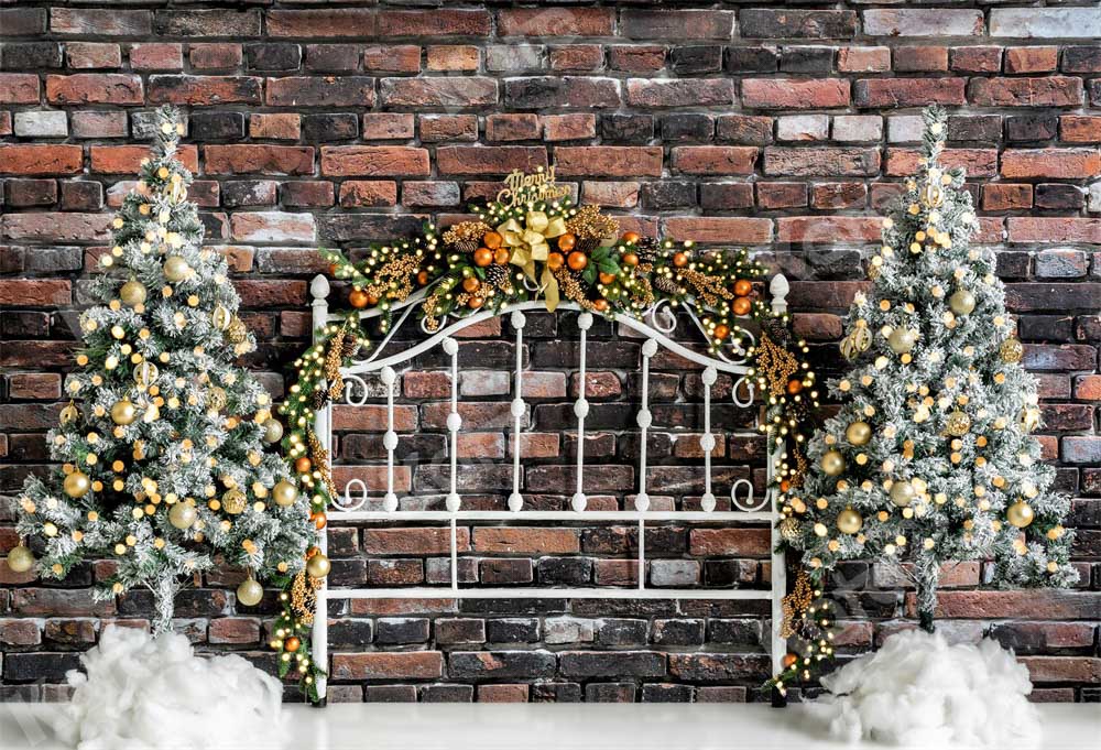 Kate Mur de briques Tête de lit Noël Toile de fond conçu par Emetselch - Kate Backdrop FR