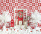 Kate Motif carré Hiver Neige Noël Rouge Toile de fond conçu par Emetselch - Kate Backdrop FR