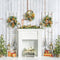 Kate Cheminée Blanc Noël Mur en bois Toile de fond conçue par Emetselch - Kate Backdrop FR