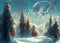 Kate Bleu Pays des merveilles Hiver Toile de fond conçue par Pine Park Collection - Kate Backdrop FR