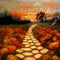 Kate Soleil levant Automne Chemin Toile de fond conçue par Pine Park Collection - Kate Backdrop FR
