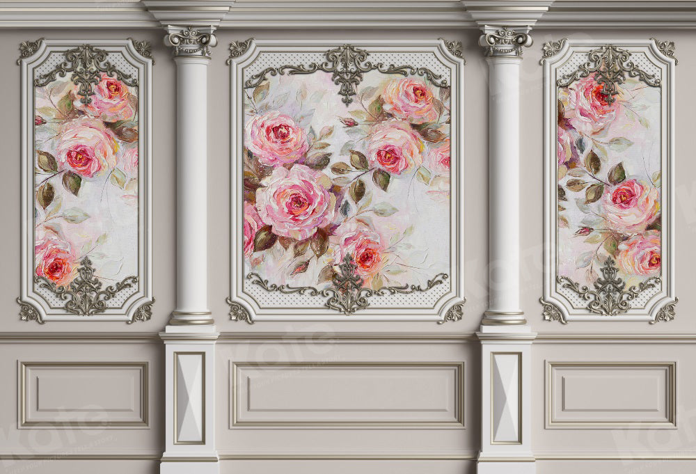Kate Mur Floral Vintage Blanc Toile de fond pour la photographie - Kate Backdrop FR