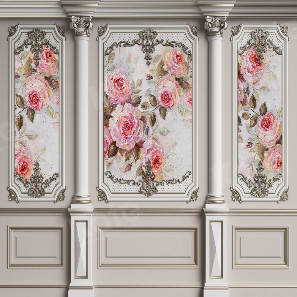 Kate Mur Floral Vintage Blanc Toile de fond pour la photographie - Kate Backdrop FR