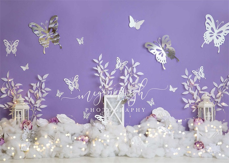 Kate Violet Papillon glacé Toile de fond conçue par Megan Leigh - Kate Backdrop FR