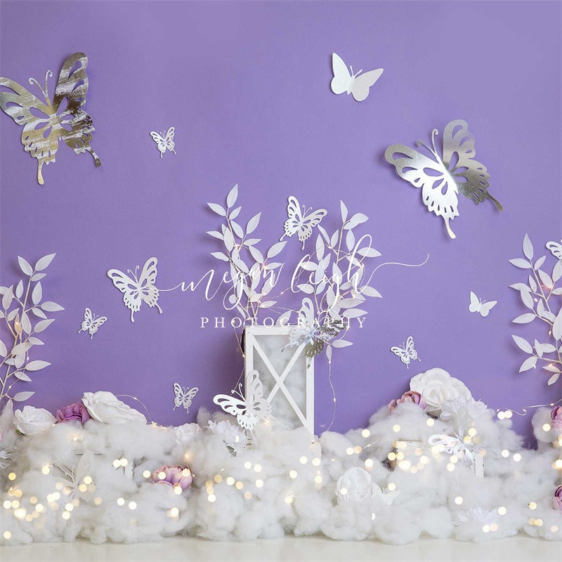 Kate Violet Papillon glacé Toile de fond conçue par Megan Leigh