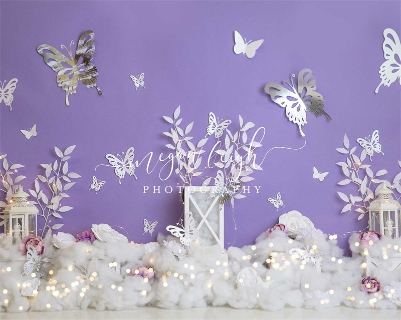 Kate Violet Papillon glacé Toile de fond conçue par Megan Leigh Photographie