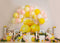 Kate Cake smash Citron Jaune Ballons Toile de fond conçue par Megan Leigh - Kate Backdrop FR