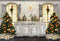 Kate Placard Rétro Noël Fenêtre Doré Toile de fond pour la photographie - Kate Backdrop FR