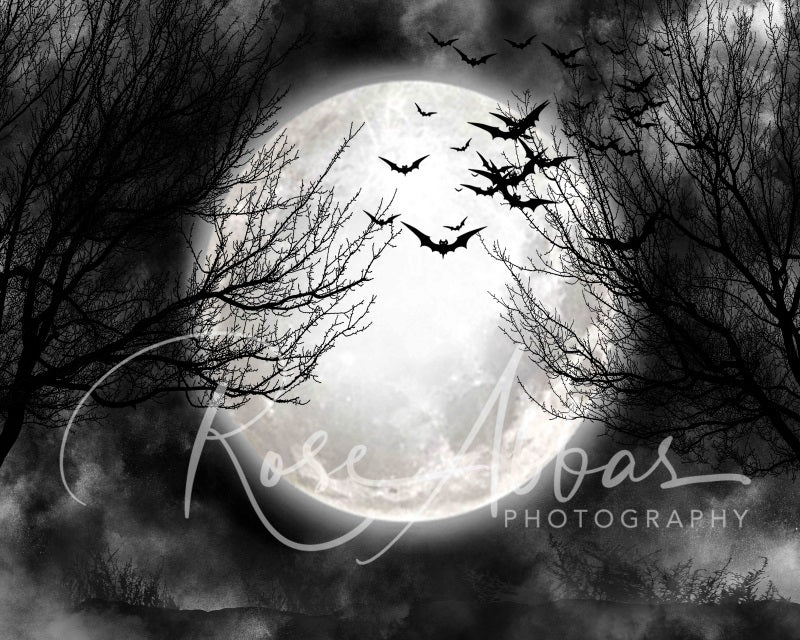 Kate Halloween Effrayant Pleine lune Nuit Toile de fond conçue par Rose Abbas - Kate Backdrop FR