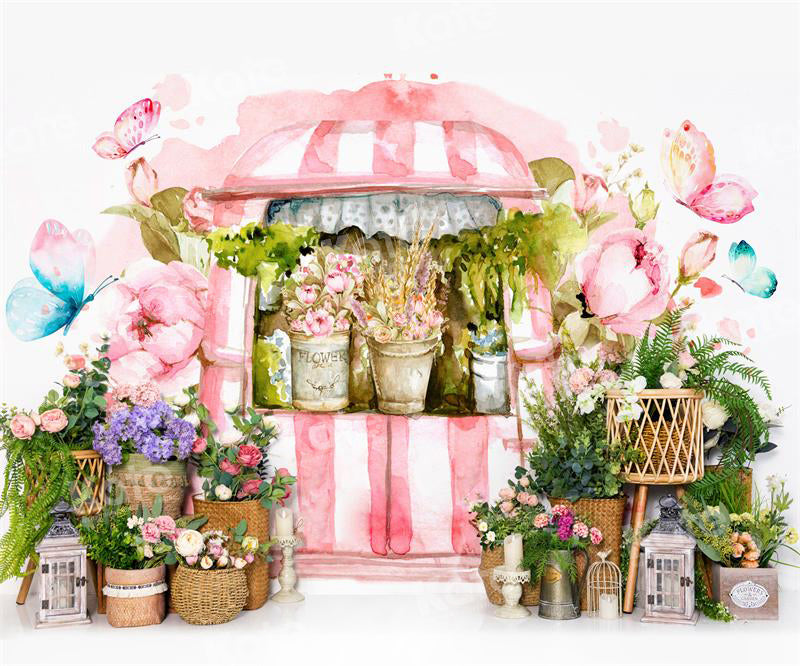 Kate Aquarelle Fleurs Printemps Rose Toile de fond pour la photographie - Kate Backdrop FR