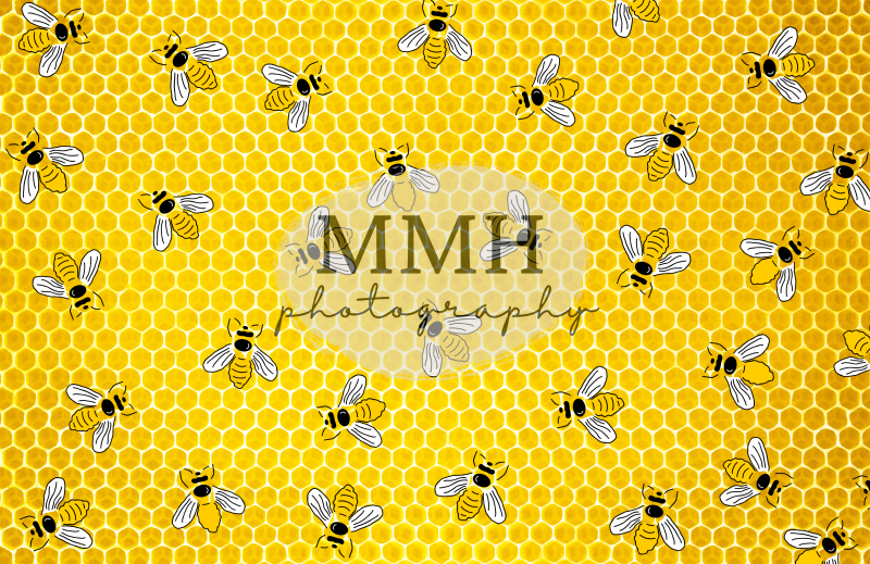 Kate BEE-Day-Toile de fond motif abeille jaune conçu par Melissa McCraw-Hummer