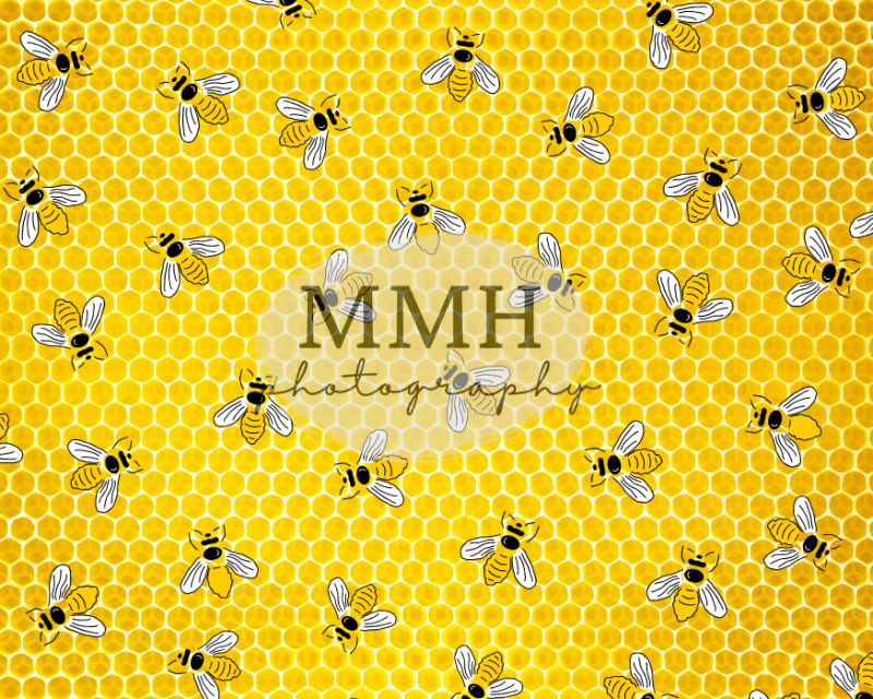 Kate BEE-Day-Toile de fond motif abeille jaune conçu par Melissa McCraw-Hummer