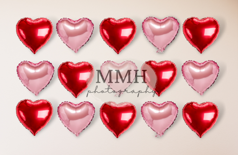 Kate Coeur Saint-Valentin Rouge Rose Toile de fond conçu par Melissa McCraw-Hummer - Kate Backdrop FR