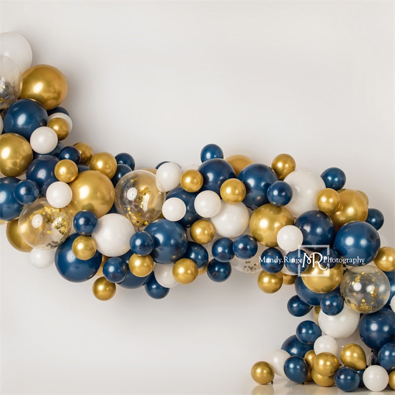 Kate Ballons Bleu marine & Doré Anniversaire Toile de fond conçue par Mandy Ringe Photographie