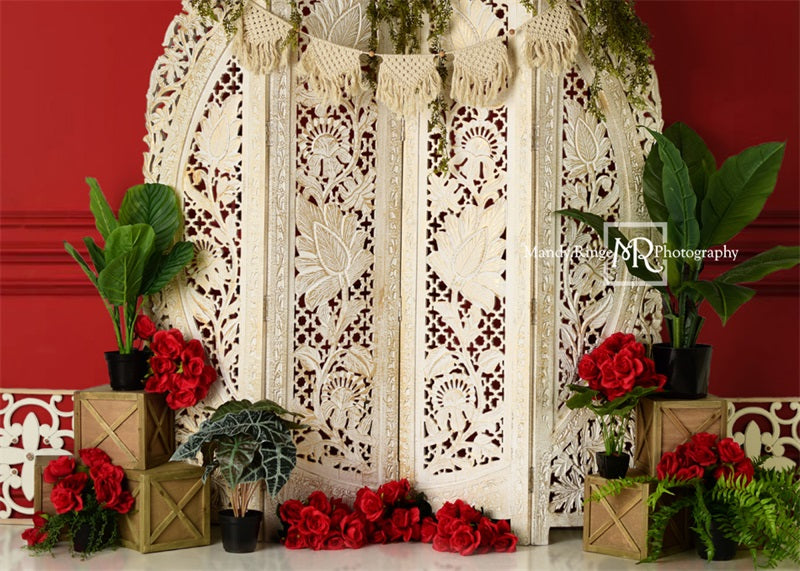 Kate Mur Rouge Saint-Valentin Toile de fond conçue par Mandy Ringe