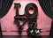 Kate Toile de fond de mur rose de lettres d'amour noir de la Saint-Valentin Conçu par Mini MakeBelieve - Kate Backdrop FR