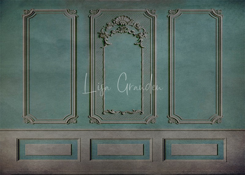 Kate Mur orné Turquoise Rétro Toile de fond conçue par Lisa Granden