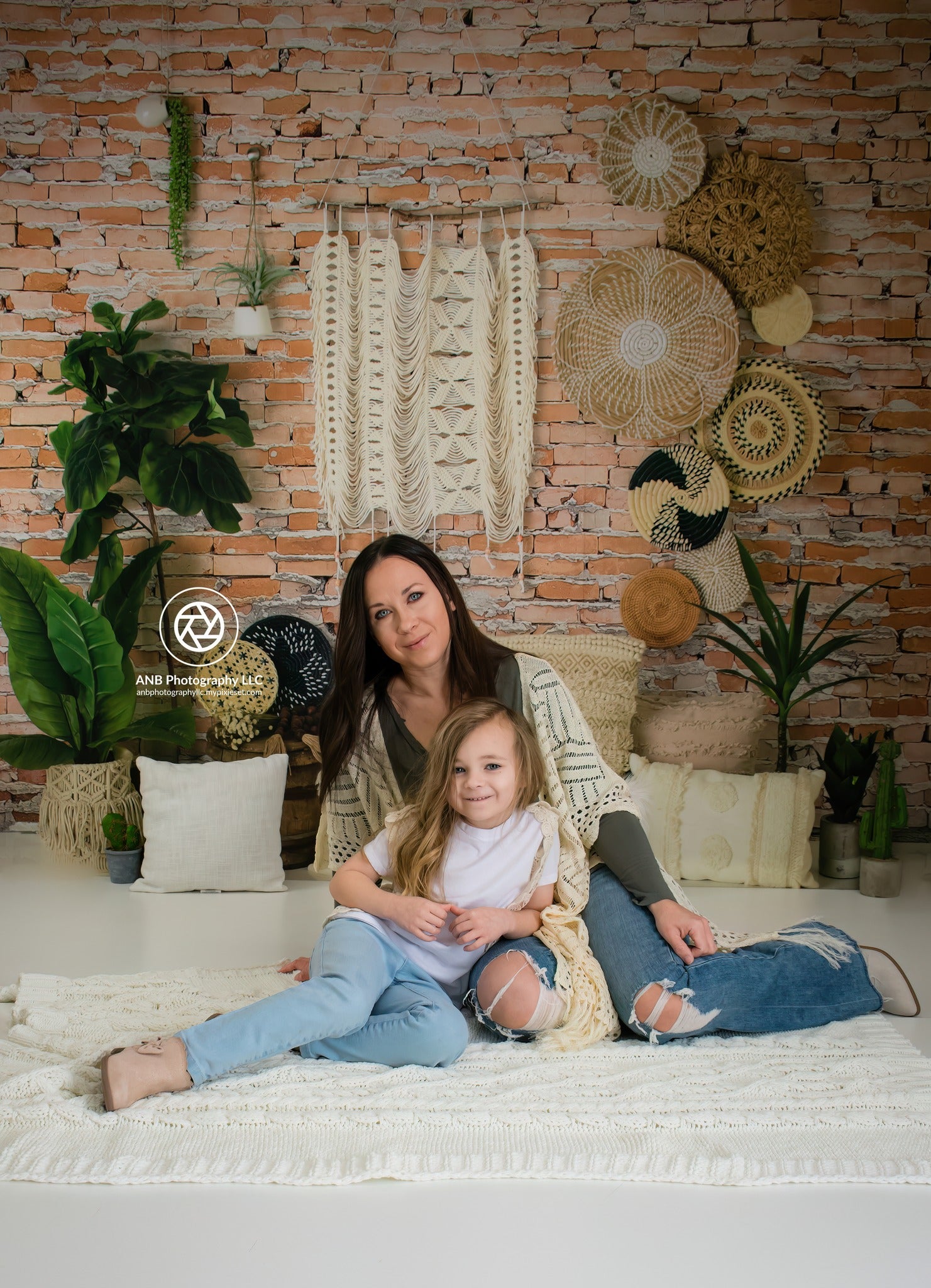 Kate Mur en macramé Boho Toile de fond conçue par Mandy Ringe Photographie