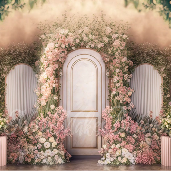 Kate Rose Fleurs Porte Printemps Toile de fond conçue par Mini MakeBelieve - Kate Backdrop FR