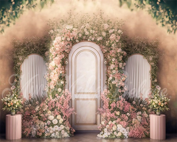 Kate Rose Fleurs Porte Printemps Toile de fond conçue par Mini MakeBelieve - Kate Backdrop FR
